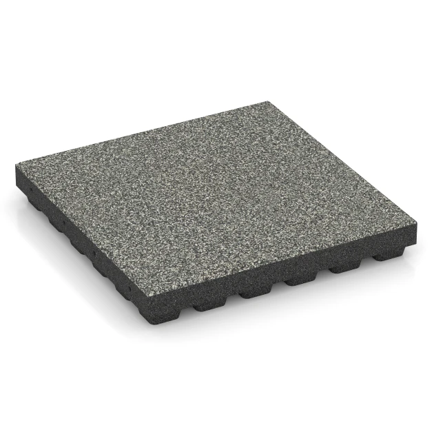 Gumijasta varovalna plošča EPDM – 210 cm von WARCO im Farbdesign Sivi granit mit den Abmessungen 50 x 50 x 7 cm | 0,25 m². Produktfoto von Artikel 6441 in der Aufsicht von schräg vorne.