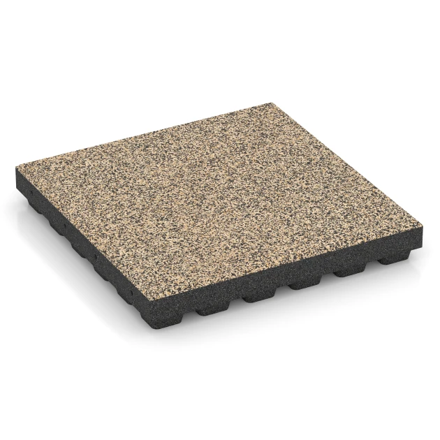 Gumijasta varovalna plošča EPDM – 210 cm von WARCO im Farbdesign Travertin mit den Abmessungen 50 x 50 x 7 cm | 0,25 m². Produktfoto von Artikel 6446 in der Aufsicht von schräg vorne.