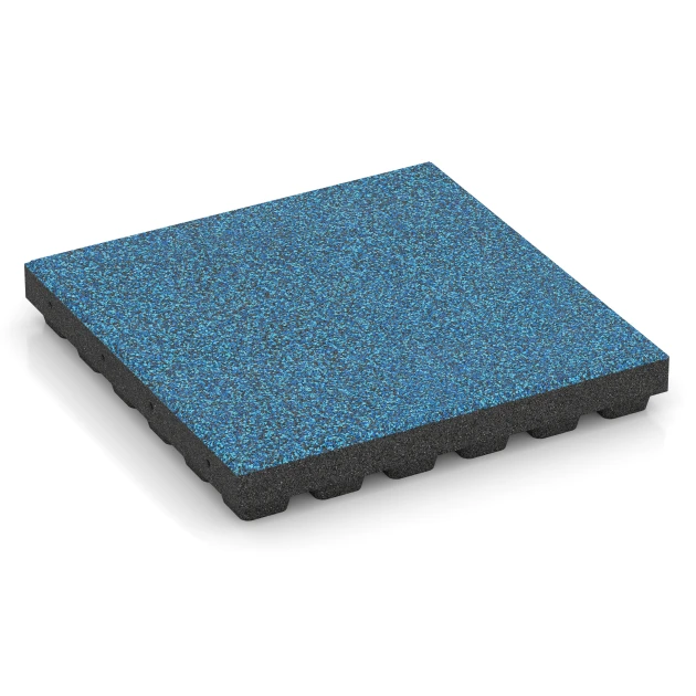 Gumijasta varovalna plošča EPDM – 210 cm von WARCO im Farbdesign Atlantik mit den Abmessungen 50 x 50 x 7 cm | 0,25 m². Produktfoto von Artikel 6447 in der Aufsicht von schräg vorne.