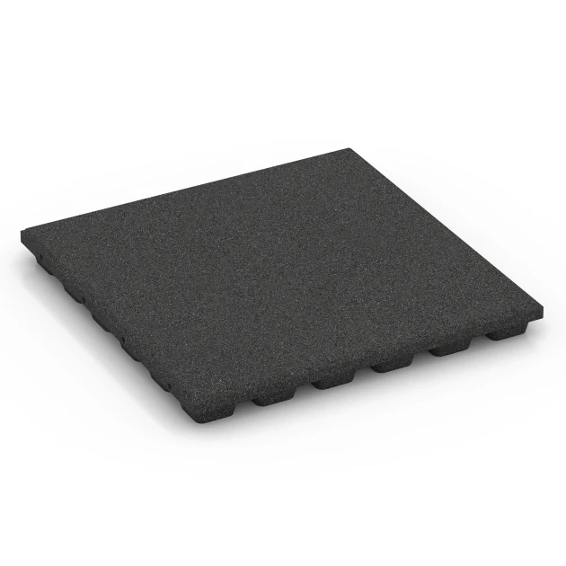 Gumijasta varovalna plošča – 170 cm von WARCO im Farbdesign Antracit mit den Abmessungen 50 x 50 x 4,8 cm | 0,25 m². Produktfoto von Artikel 6135 in der Aufsicht von schräg vorne.