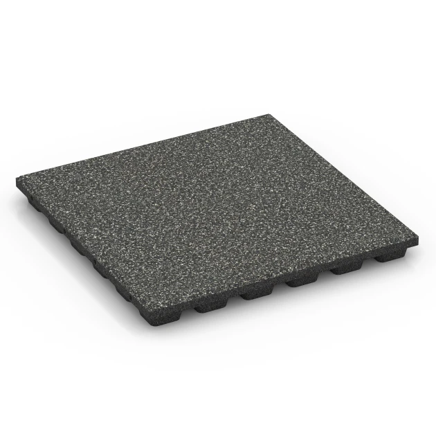 Gumijasta varovalna plošča EPDM – 160 cm von WARCO im Farbdesign Temnosivi granit mit den Abmessungen 50 x 50 x 4,8 cm | 0,25 m². Produktfoto von Artikel 6431 in der Aufsicht von schräg vorne.
