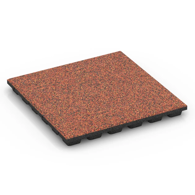 Gumijasta varnostna plošča – 160 cm von WARCO im Farbdesign Etna mit den Abmessungen 50 x 50 x 4,8 cm. Produktfoto von Artikel 6435 in der Aufsicht von schräg vorne.