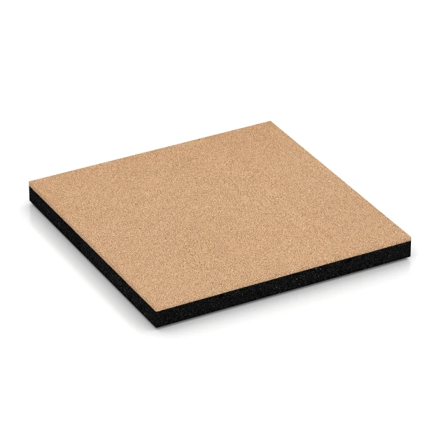 Gumijasta varovalna plošča – 150 cm von WARCO im Farbdesign Peščeno bež mit den Abmessungen 50 x 50 x 4,5 cm | 0,25 m². Produktfoto von Artikel 6264 in der Aufsicht von schräg vorne.