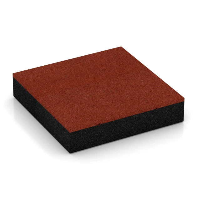 Gumijasta varovalna plošča – 300 cm von WARCO im Farbdesign Opečno rdeča mit den Abmessungen 50 x 50 x 11 cm | 0,25 m². Produktfoto von Artikel 6278 in der Aufsicht von schräg vorne.