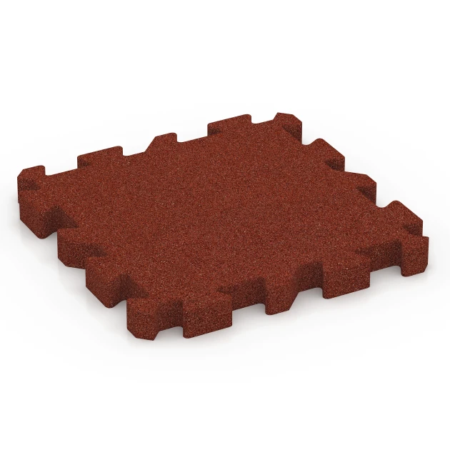Puzzle plošča za otroška igrišča von WARCO im Farbdesign Opečno rdeča mit den Abmessungen 50 x 50 x 5 cm | 0,25 m². Produktfoto von Artikel 6306 in der Aufsicht von schräg vorne.