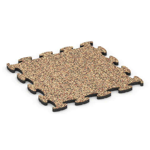Gumijaste plošče za igrišče von WARCO im Farbdesign Terakota mit den Abmessungen 46 x 46 x 1,8 cm. Produktfoto von Artikel 6754 in der Aufsicht von schräg vorne.