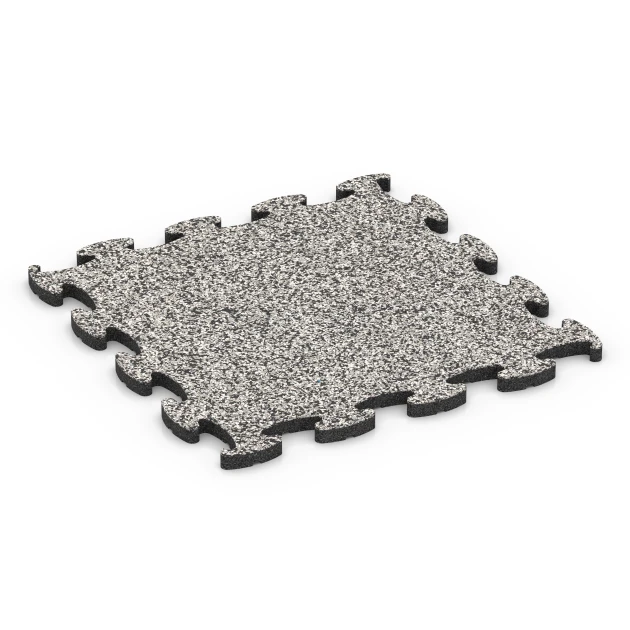 Gumijasta podloga za pasje hale von WARCO im Farbdesign Sivi granit mit den Abmessungen 46 x 46 x 1,8 cm. Produktfoto von Artikel 6896 in der Aufsicht von schräg vorne.