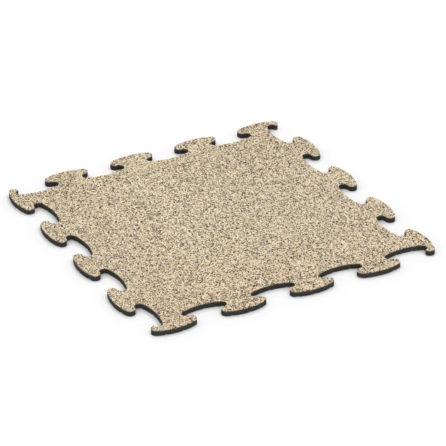 Gumijasta podloga za agility von WARCO im Farbdesign Travertin mit den Abmessungen 98 x 98 × 1,8 cm. Produktfoto von Artikel 6811 in der Aufsicht von schräg vorne.