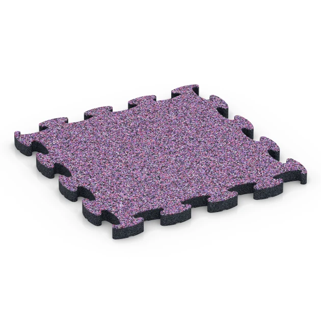 Gumijaste plošče za teraso von WARCO im Farbdesign Levandula mit den Abmessungen 44,6 x 44,6 × 2,8 cm. Produktfoto von Artikel 6945 in der Aufsicht von schräg vorne.