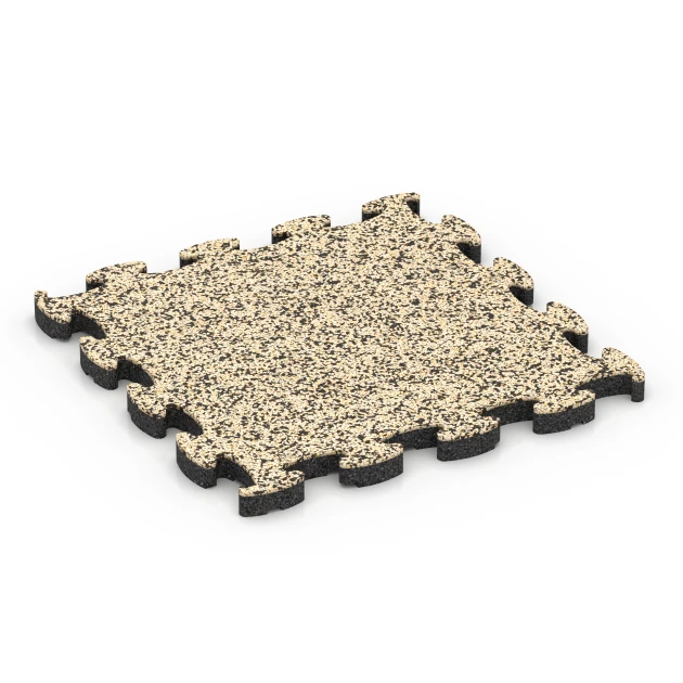 Gumijaste ploščice za balkon von WARCO im Farbdesign Travertin mit den Abmessungen 30 x 30 x 1,8 cm. Produktfoto von Artikel 6820 in der Aufsicht von schräg vorne.