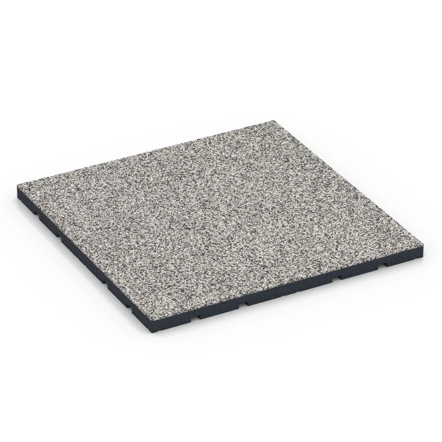 Gumijasta podloga za zunanji fitnes von WARCO im Farbdesign Sivi granit mit den Abmessungen 60 x 60 x 3 cm | 0,36 m². Produktfoto von Artikel 7133 in der Aufsicht von schräg vorne.