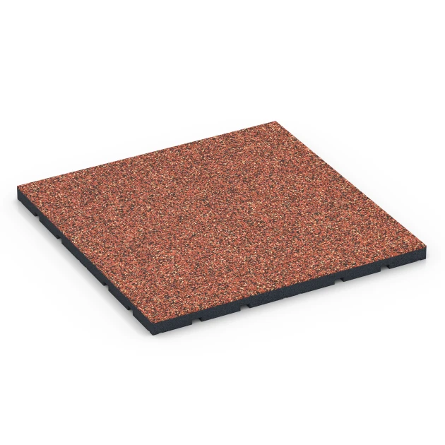 Gumijasta podloga za zunanji fitnes von WARCO im Farbdesign Etna mit den Abmessungen 60 x 60 x 3 cm | 0,36 m². Produktfoto von Artikel 7136 in der Aufsicht von schräg vorne.