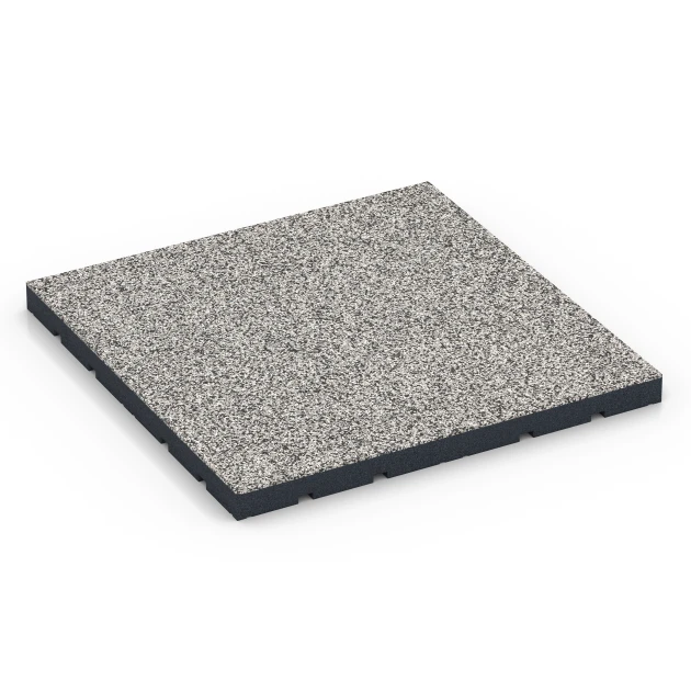 Gumijasta podloga za zunanji fitnes von WARCO im Farbdesign Sivi granit mit den Abmessungen 60 x 60 x 4 cm | 0,36 m². Produktfoto von Artikel 7142 in der Aufsicht von schräg vorne.