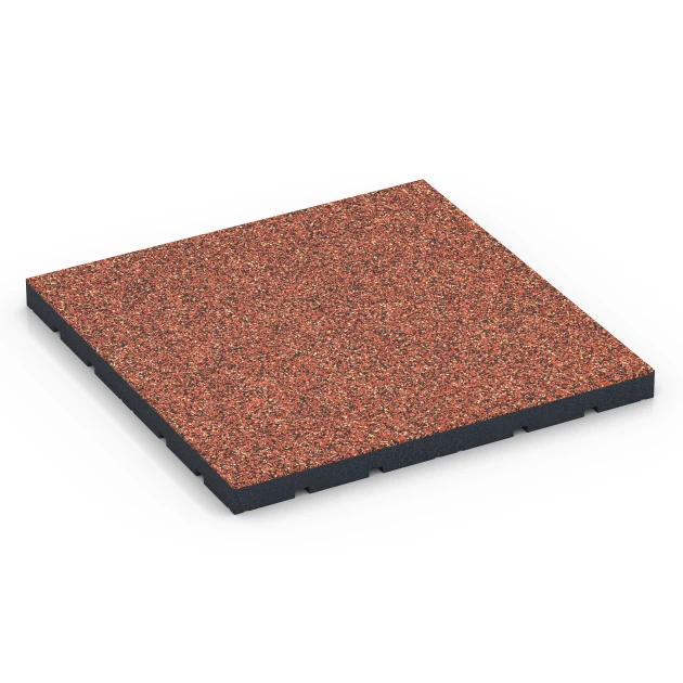Gumijasta podloga za zunanji fitnes von WARCO im Farbdesign Etna mit den Abmessungen 60 x 60 x 4 cm | 0,36 m². Produktfoto von Artikel 7145 in der Aufsicht von schräg vorne.