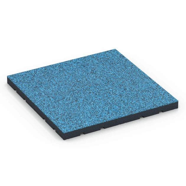 Gumijasta podloga za zunanji fitnes von WARCO im Farbdesign Atlantik mit den Abmessungen 60 x 60 x 4 cm | 0,36 m². Produktfoto von Artikel 7148 in der Aufsicht von schräg vorne.