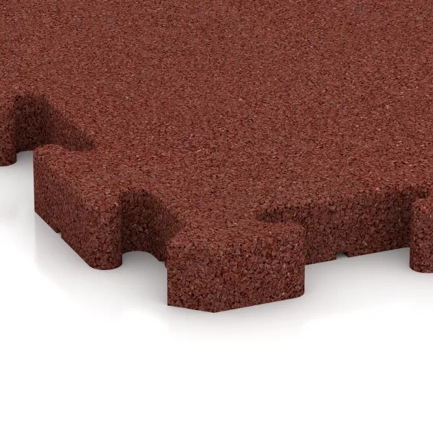 Detailaufnahme der Randausprägung von WARCO-Produkt 3652, Paddockmatte, Format 500 x 500 x 40 mm, Farbe Opečno rdeča.