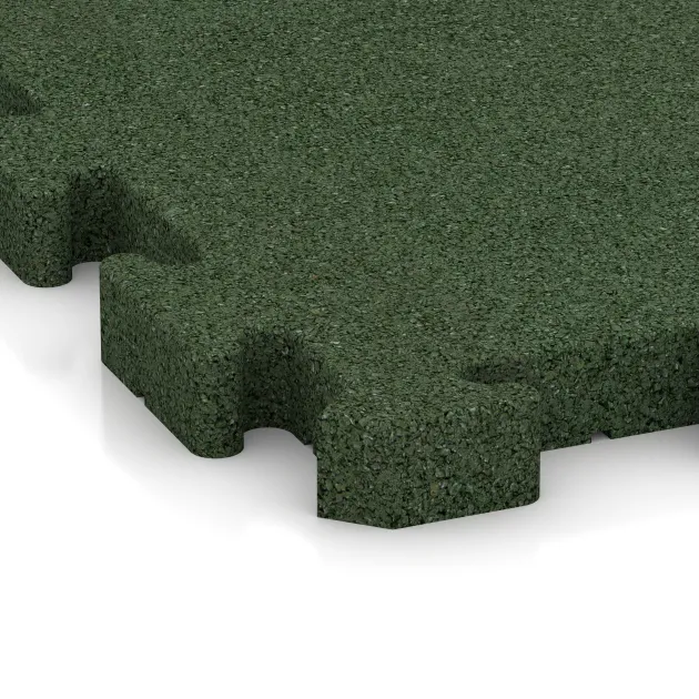 Detailaufnahme der Randausprägung von WARCO-Produkt 4082, Paddockmatte, Format 500 x 500 x 40 mm, Farbe Travna zelena.