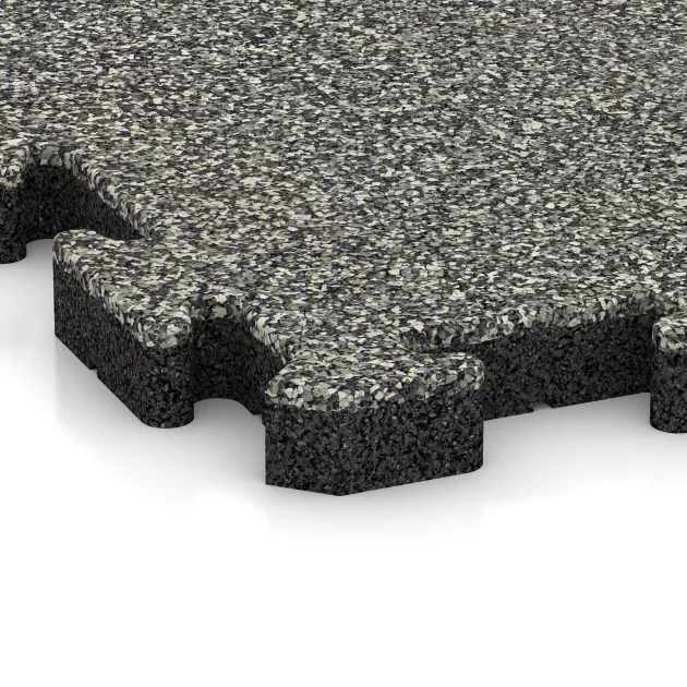 Detailaufnahme der Randausprägung von WARCO-Produkt 3407, Fitnes zaščitna podlaga HD, Format 1000 x 1000 x 40 mm, Farbe Siv granit.