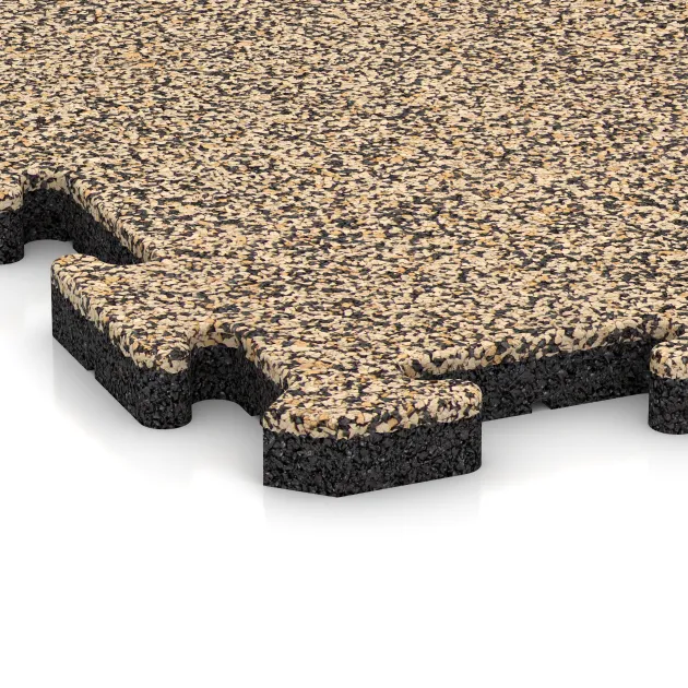 Detailaufnahme der Randausprägung von WARCO-Produkt 2663, Gehwegplatte, Format 500 x 500 x 30 mm, Farbe Travertin.
