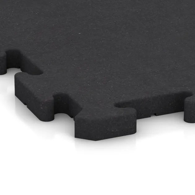 Detailaufnahme der Randausprägung von WARCO-Produkt 2612, Fitnes Podlaga Studio, Format 500 x 500 x 30 mm, Farbe Antracit.