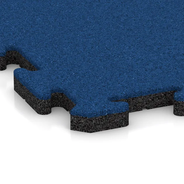 Detailaufnahme der Randausprägung von WARCO-Produkt 5810, Fitnes zaščitna podlaga, Format 1000 x 1000 x 30 mm, Farbe Chagall modra.