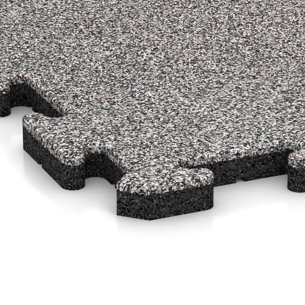 Detailaufnahme der Randausprägung von WARCO-Produkt 4569, Spiel-Bodenbelag, Format 1000 x 1000 x 30 mm, Farbe Sivi melange.