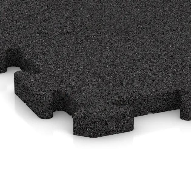 Detailaufnahme der Randausprägung von WARCO-Produkt 3330, Fitnes zaščitna podlaga HD, Format 1000 x 1000 x 30 mm, Farbe Antracit.