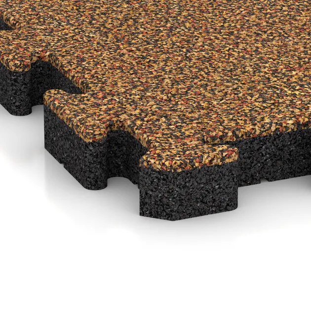 Detailaufnahme der Randausprägung von WARCO-Produkt 4163, Gumijasta športna podlaga HD, Format 500 x 500 x 50 mm, Farbe Terra Cotta.