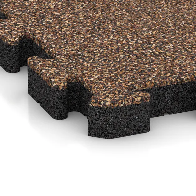 Detailaufnahme der Randausprägung von WARCO-Produkt 3117, Fitnes zaščitna podlaga HD, Format 500 x 500 x 50 mm, Farbe Losa in Koren.