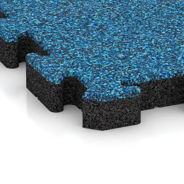 Detailaufnahme der Randausprägung von WARCO-Produkt 3122, Fitnes zaščitna podlaga HD, Format 500 x 500 x 50 mm, Farbe Atlantic.