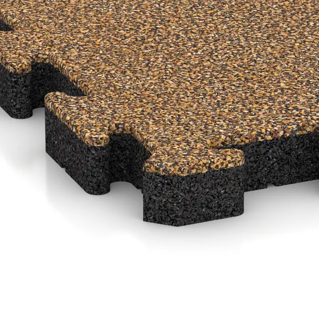 Detailaufnahme der Randausprägung von WARCO-Produkt 3125, Fitnes zaščitna podlaga HD, Format 500 x 500 x 50 mm, Farbe Maroko.