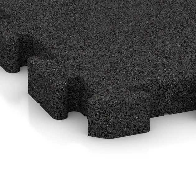 Detailaufnahme der Randausprägung von WARCO-Produkt 4203, Gumijasta športna podlaga HD, Format 500 x 500 x 50 mm, Farbe Antracit.