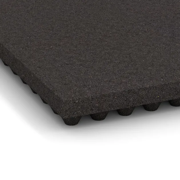 Detailaufnahme der Randausprägung von WARCO-Produkt 3643, Stallmatte Luxus, Format 1000 x 500 x 55 mm, Farbe Antracit.
