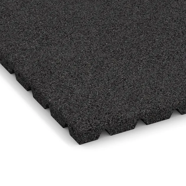 Detailaufnahme der Randausprägung von WARCO-Produkt 0568, Wandschutzplatte, Format 500 x 500 x 30 mm, Farbe Antracit.