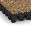 Detailaufnahme der Randausprägung von WARCO-Produkt 5371, Gumijasta varovalna plošča za otroška igrišča, Format 500 x 500 x 80 mm, Farbe Maroko.