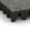 Detailaufnahme der Randausprägung von WARCO-Produkt 5644, Varnostna gumijasta plošča za otroška igrišča 10 cm - EN 1177 ≤ 300 cm, Format 500 x 500 x 100 mm, Farbe Siv granit.