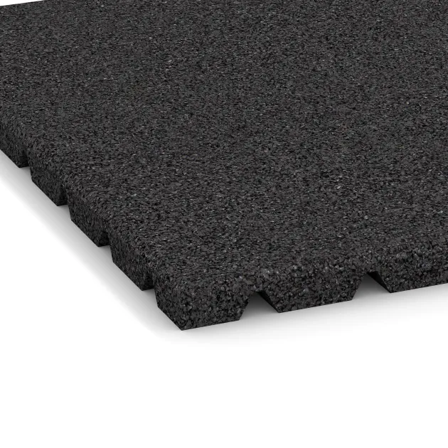 Detailaufnahme der Randausprägung von WARCO-Produkt 0526, Wandschutzplatte, Format 500 x 500 x 25 mm, Farbe Antracit.