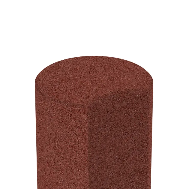 Detailaufnahme der Randausprägung von WARCO-Produkt 2549, Gumijasta palisada, Format ø250 x 400 mm, Farbe Opečno rdeča.