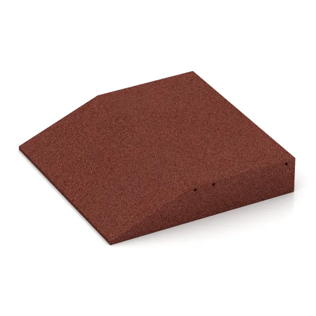 Detailaufnahme der Randausprägung von WARCO-Produkt 0456, Rand-Platte (eine Seite abgeschrägt), Format 500 x 500 x 100 mm, Farbe Opečno rdeča.