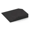 Detailaufnahme der Randausprägung von WARCO-Produkt 3838, Eck-Platte (zwei Seiten abgeschrägt), Format 500 x 500 x 100 mm, Farbe Črna.