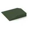 Detailaufnahme der Randausprägung von WARCO-Produkt 0501, Eck-Platte (zwei Seiten abgeschrägt), Format 500 x 500 x 100 mm, Farbe Travna zelena.