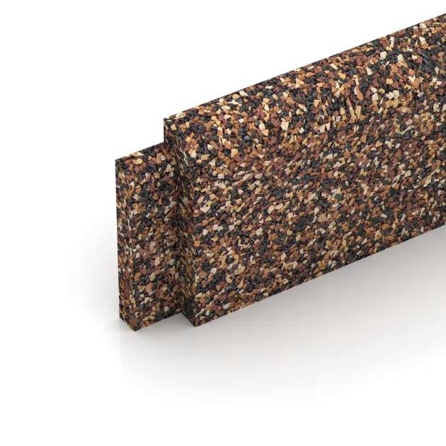 Detailaufnahme der Randausprägung von WARCO-Produkt 2261, Podnožna letev, Format 750 x 20 x 80 mm, Farbe Losa in Koren.