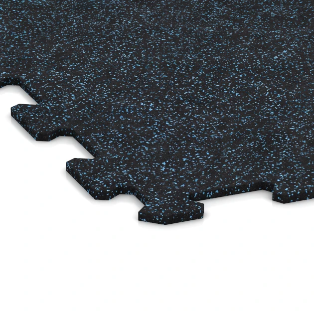 Detailaufnahme der Randausprägung von WARCO-Produkt 1054, Fitnes talna obloga Kompakt, Format 970 x 970 x 8 mm | 0,94 m, Farbe Rahlo Modro Posuto.