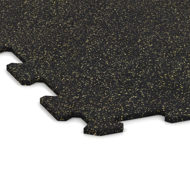 Detailaufnahme der Randausprägung von WARCO-Produkt 1063, Fitnes talna obloga Kompakt, Format 970 x 970 x 8 mm | 0,94 m, Farbe Lehko rumeno posipana.