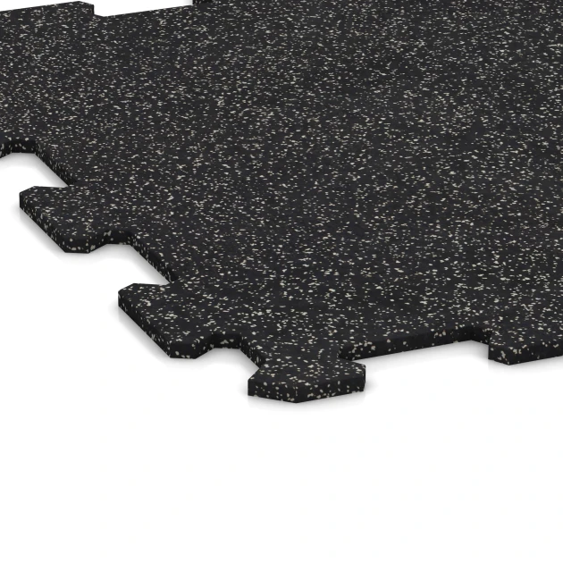 Detailaufnahme der Randausprägung von WARCO-Produkt 0920, Fitnes Podlaga Kompakt, Format 485 x 485 x 8 mm | 0,235 m², Farbe Rahlo sivo posuto.