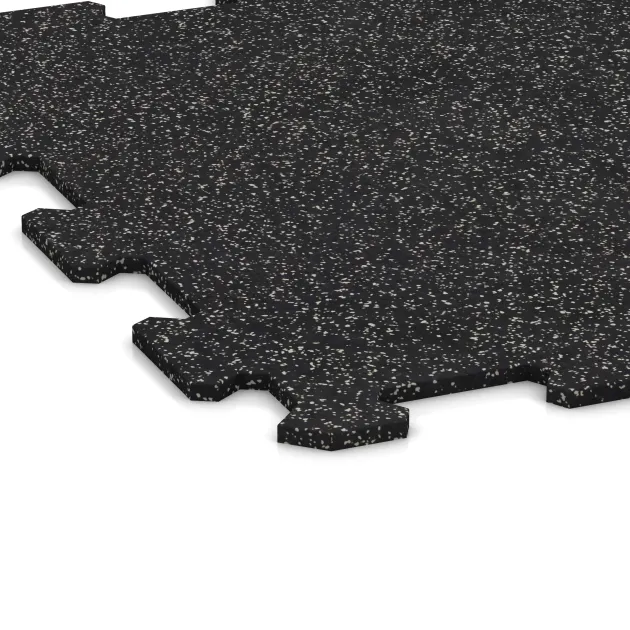 Detailaufnahme der Randausprägung von WARCO-Produkt 0921, Fitnes Podlaga Kompakt, Format 485 x 485 x 8 mm | 0,235 m², Farbe Lekko zeleni posipani.