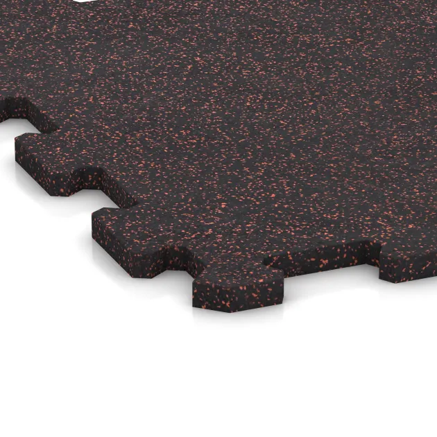 Detailaufnahme der Randausprägung von WARCO-Produkt 0972, Treppenbelag, Format 485 x 485 x 16 mm | 0,235 m², Farbe Rahlo rdeče posuto.