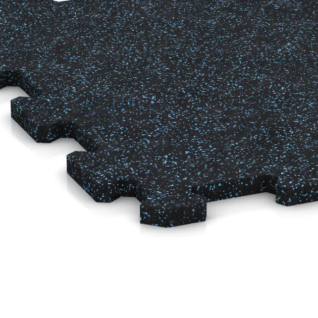 Detailaufnahme der Randausprägung von WARCO-Produkt 0993, Fitnes Podlaga Kompakt, Format 485 x 485 x 16 mm | 0,235 m², Farbe Rahlo Modro Posuto.