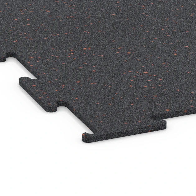 Detailaufnahme der Randausprägung von WARCO-Produkt 6456, Fitnes talna obloga Kompakt, Format 50 × 50 × 0,8 cm, Farbe Rahlo rdeče posuto.