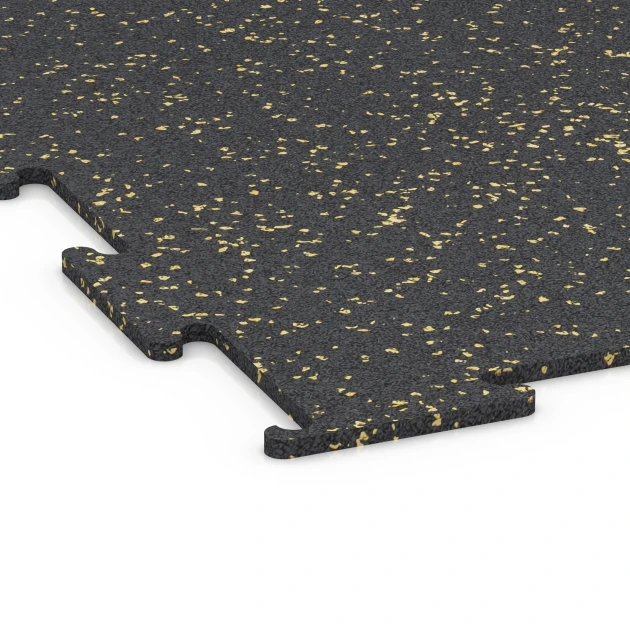 Detailaufnahme der Randausprägung von WARCO-Produkt 6460, Fitnes talna obloga Kompakt, Format 50 × 50 × 0,8 cm, Farbe Lehko rumeno posipana.